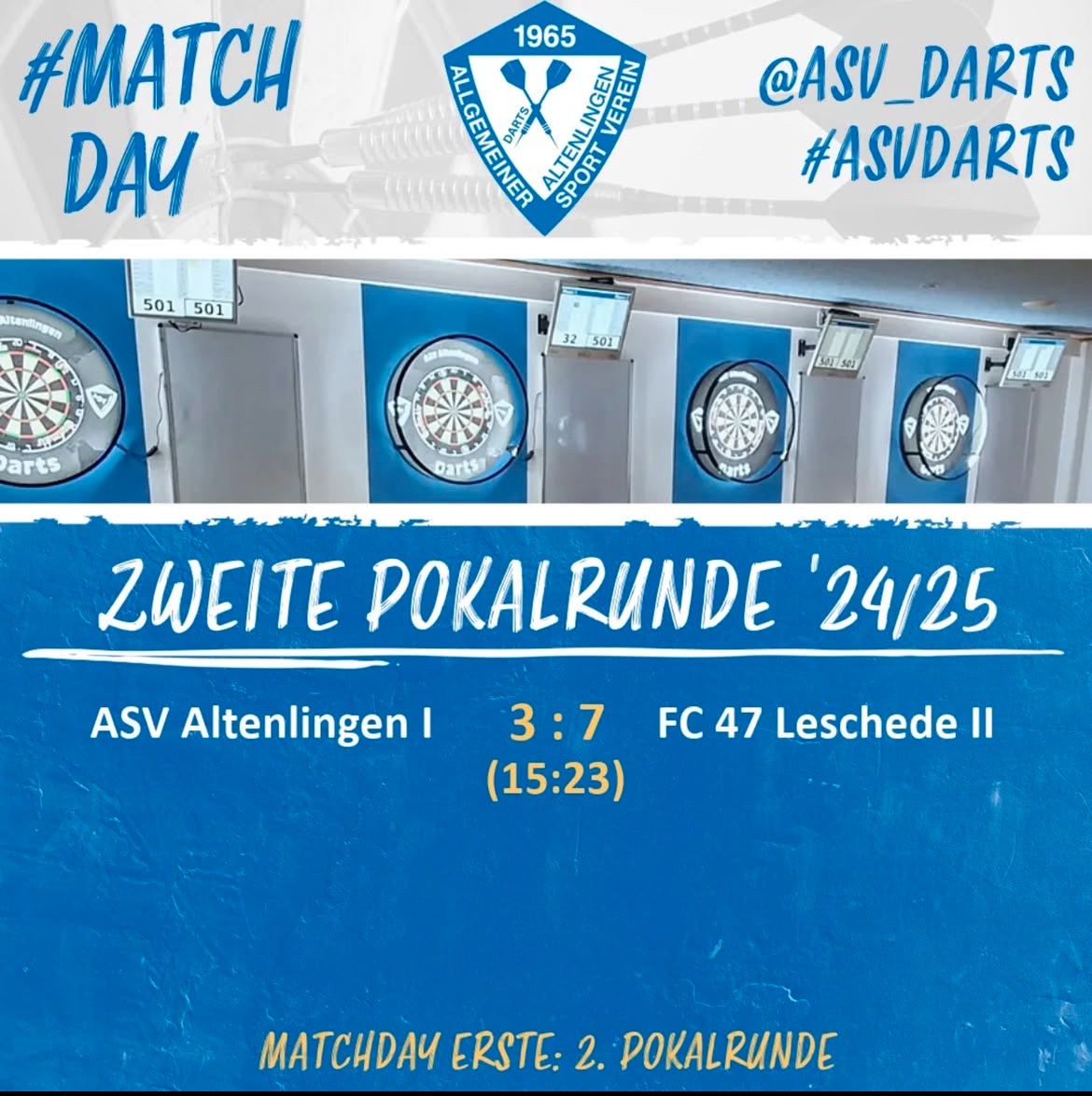 🏆 ERSTE SCHEIDET IM POKAL AUS 🏆 – ASV Altenlingen