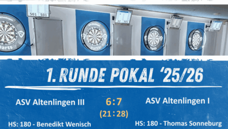 ASV3-Ergebnis 1. Runde Pokal